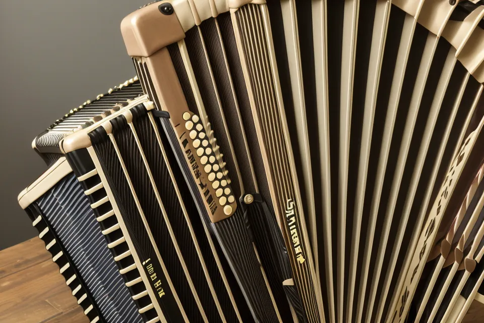 Nahaufnahme der Tastatur einer Hohner Concerto II aus dem Jahr 1964.