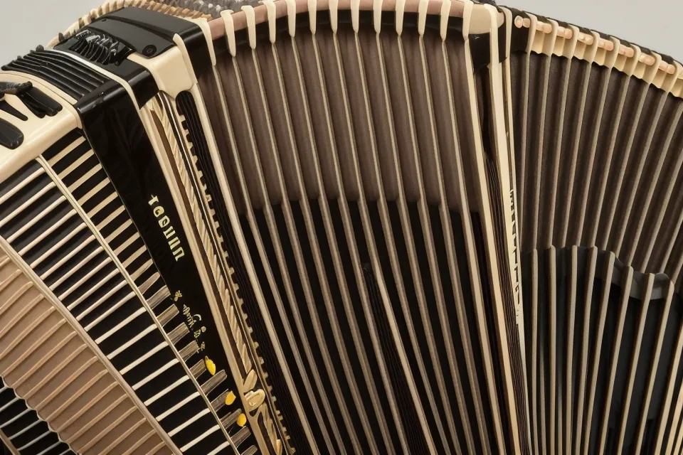Nahaufnahme der 72 Bassknöpfe einer Hohner Concerto II als Referenzinstrument für den Kurstest