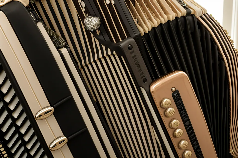 Detailaufnahme der 72 Bassknöpfe einer Hohner Concerto II beim Akkordeon lernen mit Stradella-Bass-System.